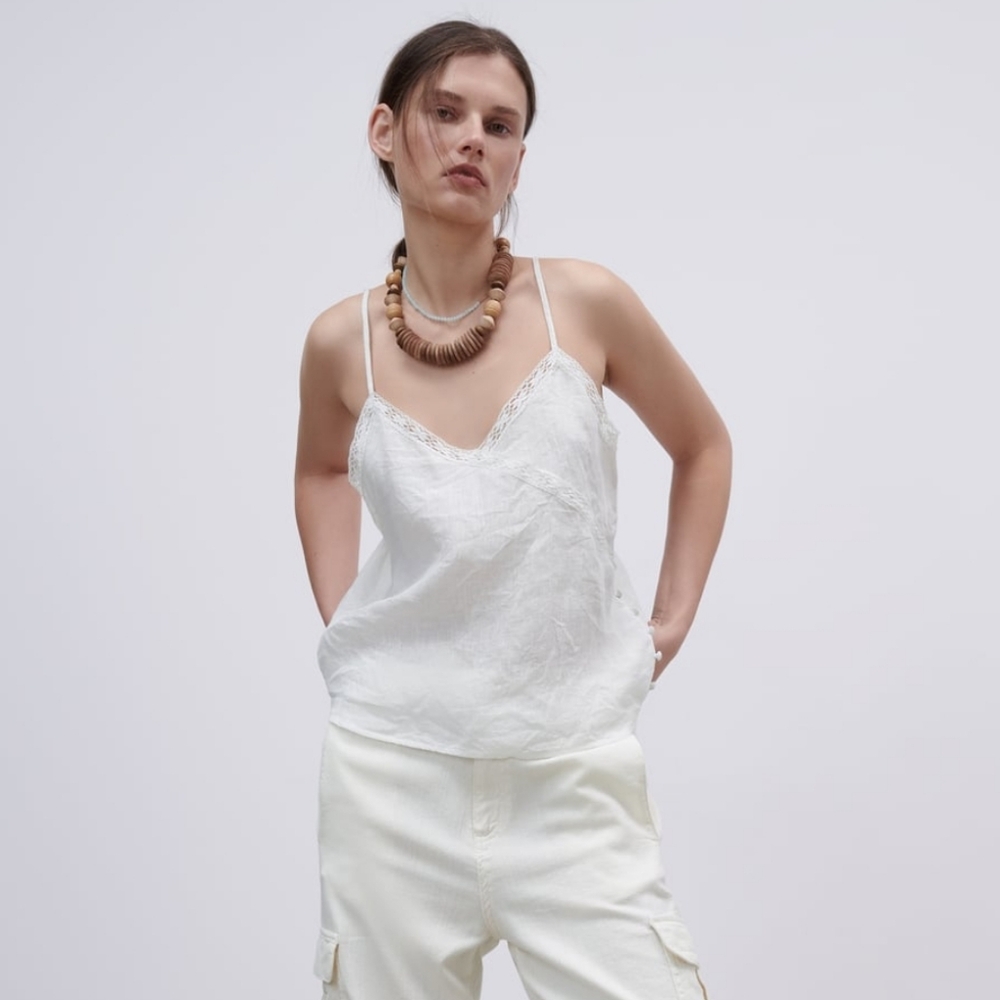 Zara Lingerie Style Linen Camisole
